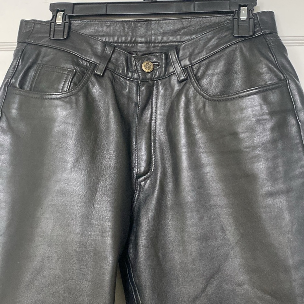 BLACK LEATHER PANTS - Picture 2 of 11